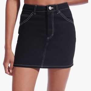 Staud Francine black denim mini skirt - size 8